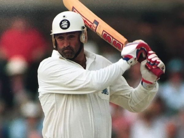 Graham Gooch swinging cricket bat